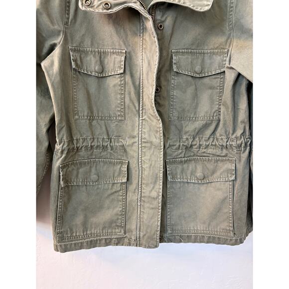 Madewell Sz S‎ Surplus Jacket Olive Green Army Utility Cinch Waist Oversized - Picture 4 of 11